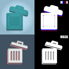 ikona retro 3D i płaska © vempireart