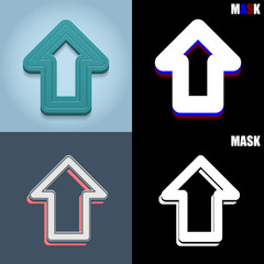 ikona retro 3D i płaska