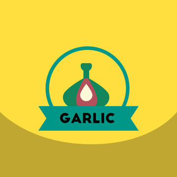flat vector icon design collection garlic emblem