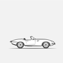car convertible in black and white