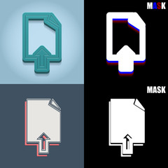 ikona retro 3D i płaska