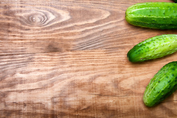 Mini cucumbers on table