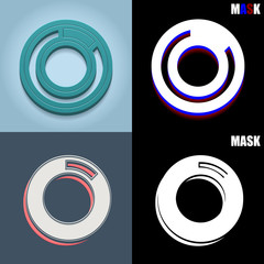 ikona retro 3D i płaska © vempireart