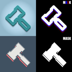 ikona retro 3D i płaska