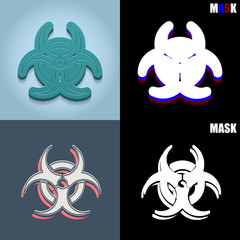 ikona retro 3D i płaska