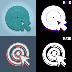 ikona retro 3D i płaska © vempireart