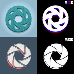 ikona retro 3D i płaska © vempireart