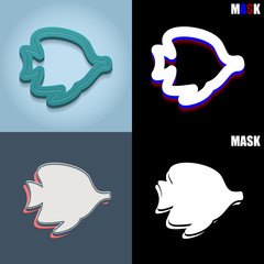 ikona retro 3D i płaska © vempireart