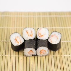 Isolated sushi / rolls.