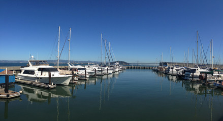 Fototapeta na wymiar Harbor Pier 39 Panorama San Francisco