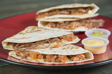 Quesadilla with meat and vegetables