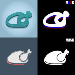 ikona retro 3D i płaska © vempireart