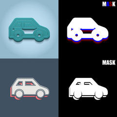 ikona retro 3D i płaska © vempireart