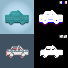 ikona retro 3D i płaska © vempireart