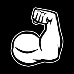 Bodybuilder Biceps Flex Arm Vector Icon