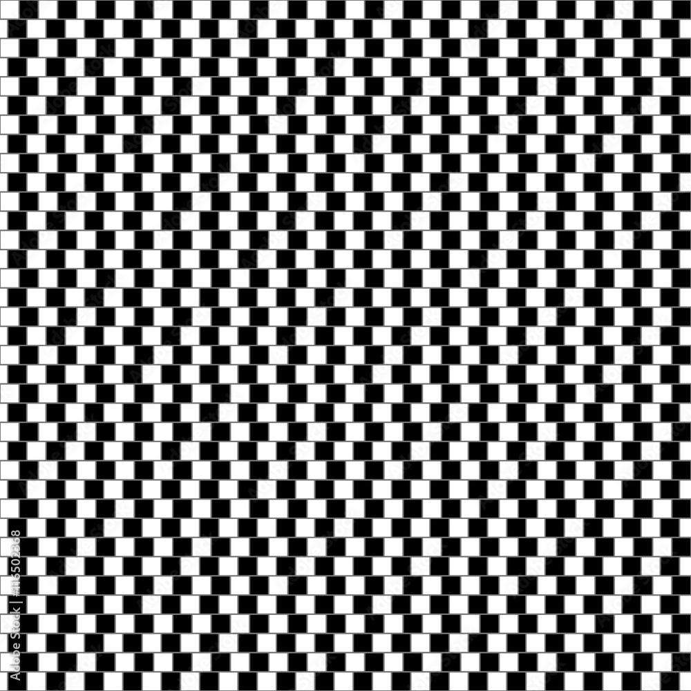 Poster illusory monochrome background with mosaic of squares. seamlessl