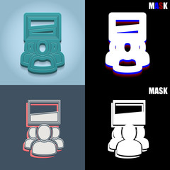 ikona retro 3D i płaska © vempireart