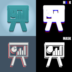 ikona retro 3D i płaska © vempireart