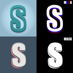 ikona retro 3D i płaska