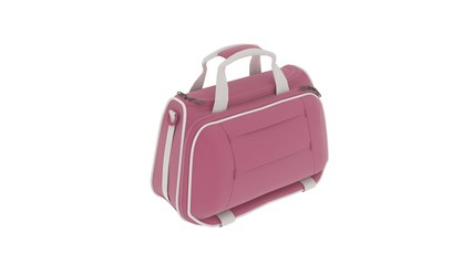 Lunch box, necessaire bag isolated on white background