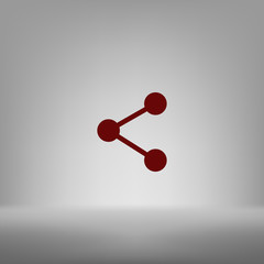 Flat paper cut style icon of share