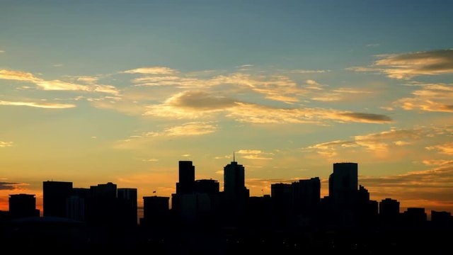 Denver Skyline Silhouette Time Lapse