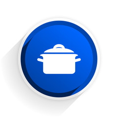cook flat icon with shadow on white background, blue modern design web element