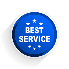 best service flat icon with shadow on white background, blue modern design web element