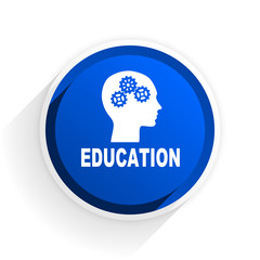 education flat icon with shadow on white background, blue modern design web element