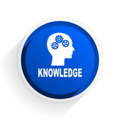 knowledge flat icon with shadow on white background, blue modern design web element