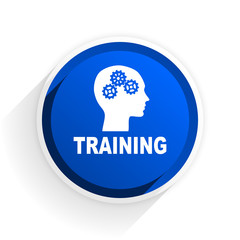 training flat icon with shadow on white background, blue modern design web element