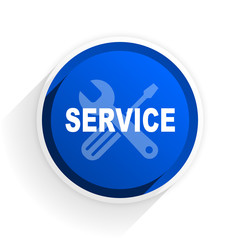 service flat icon with shadow on white background, blue modern design web element
