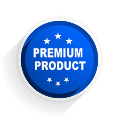 premium product flat icon with shadow on white background, blue modern design web element