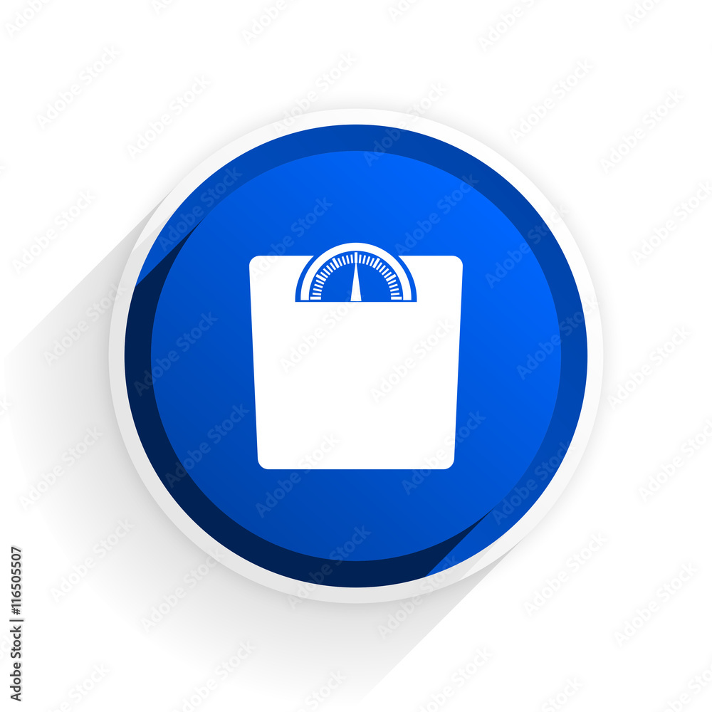 Poster weight flat icon with shadow on white background, blue modern design web element