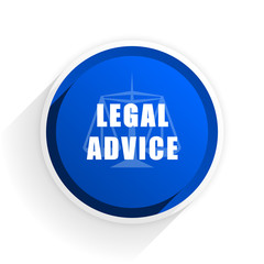 legal advice flat icon with shadow on white background, blue modern design web element