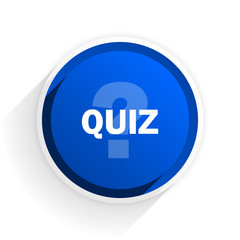 quiz flat icon with shadow on white background, blue modern design web element