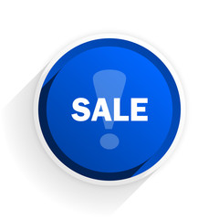 sale flat icon with shadow on white background, blue modern design web element