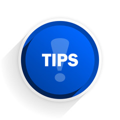 tips flat icon with shadow on white background, blue modern design web element