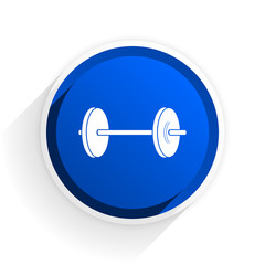 fitness flat icon with shadow on white background, blue modern design web element