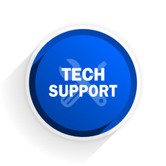 technical support flat icon with shadow on white background, blue modern design web element