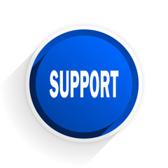 support flat icon with shadow on white background, blue modern design web element