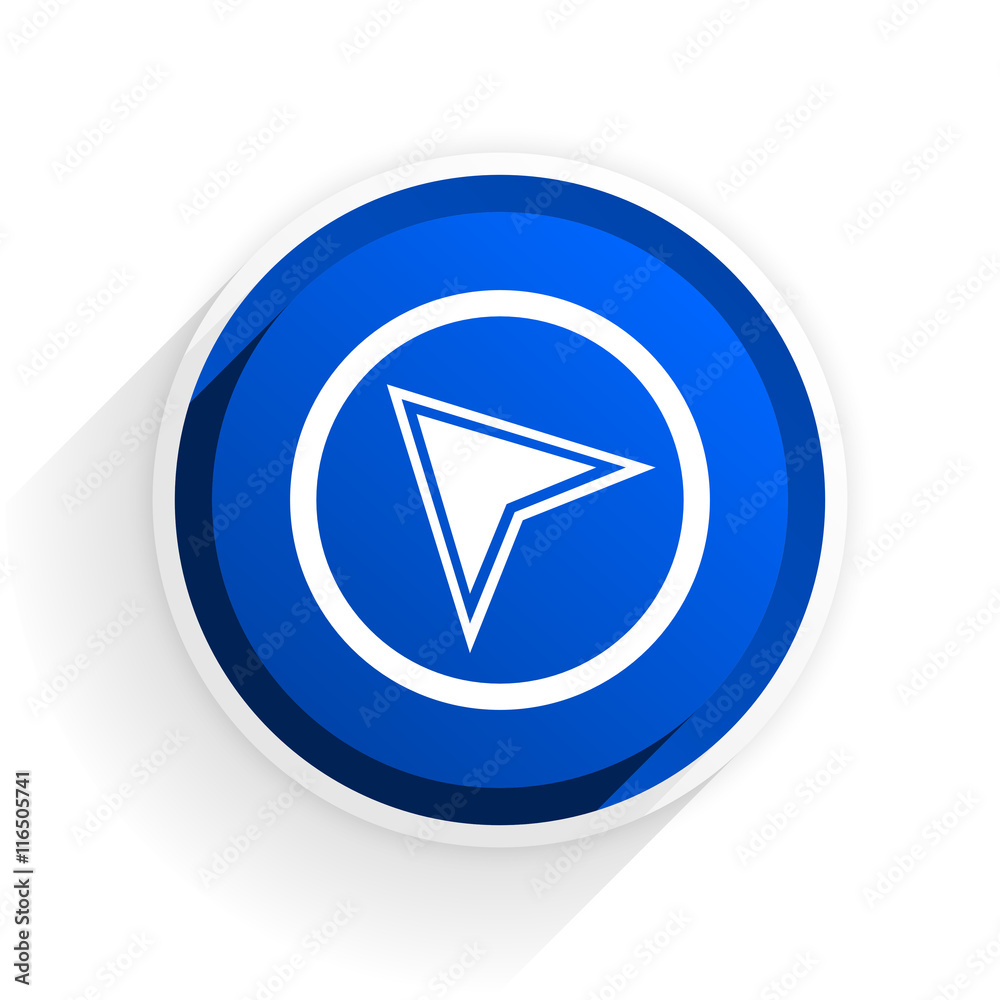 Poster navigation flat icon with shadow on white background, blue modern design web element