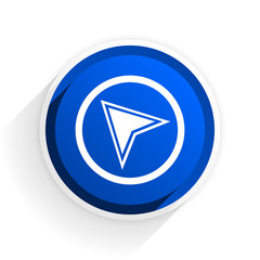navigation flat icon with shadow on white background, blue modern design web element