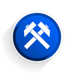mining flat icon with shadow on white background, blue modern design web element