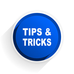 tips tricks flat icon with shadow on white background, blue modern design web element