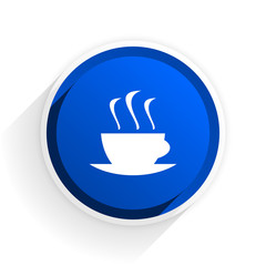 espresso flat icon with shadow on white background, blue modern design web element