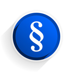 paragraph flat icon with shadow on white background, blue modern design web element