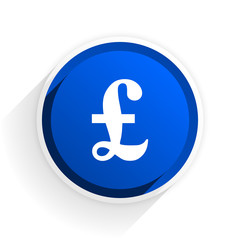 pound flat icon with shadow on white background, blue modern design web element