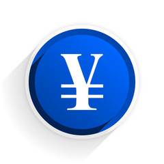 Obraz premium yen flat icon with shadow on white background, blue modern design web element