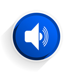 volume flat icon with shadow on white background, blue modern design web element
